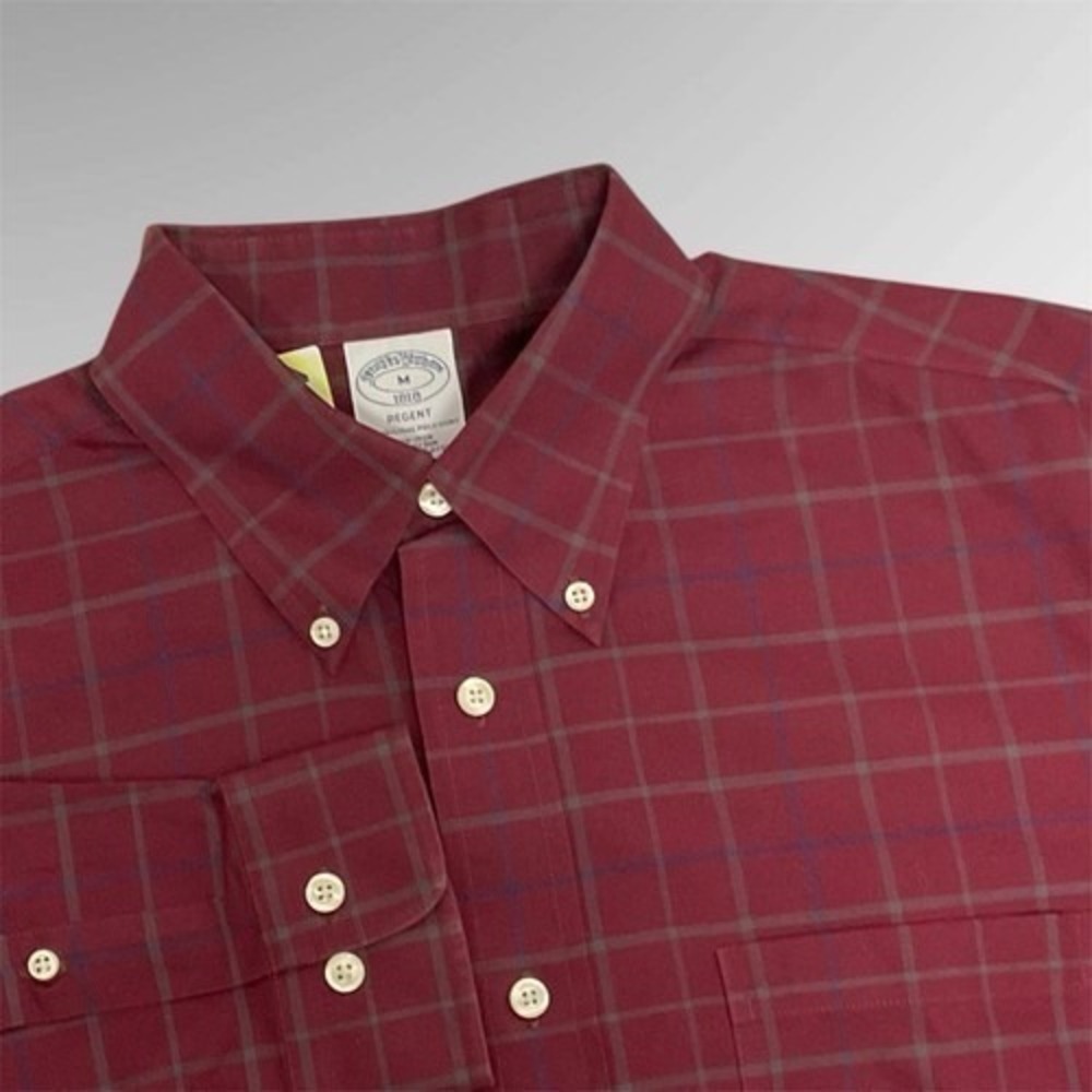 NWOT Brooks Brothers 1818 Regent Plaid Long Sleev Button Up Shirt Men M Malaysia
